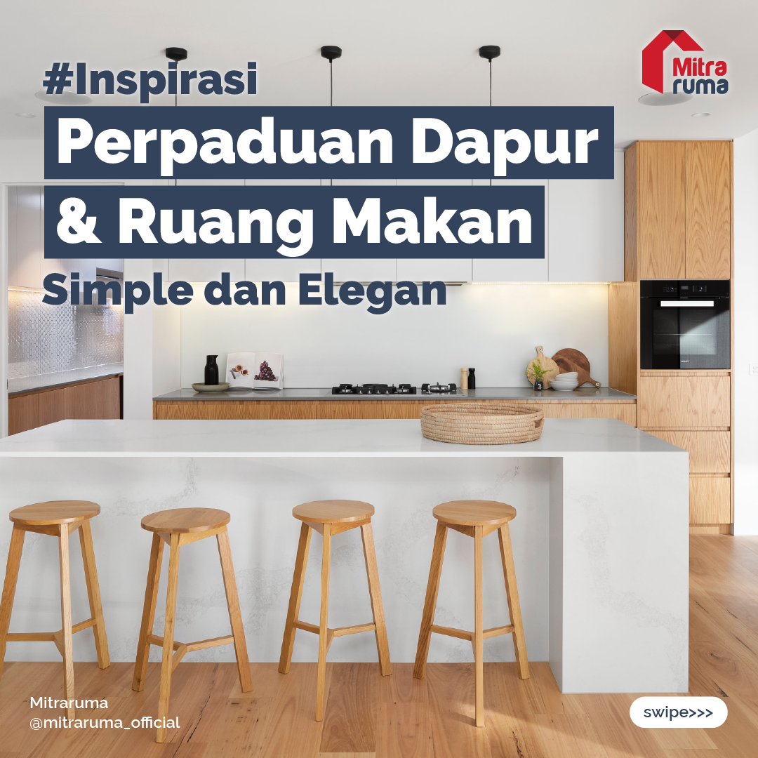 ilustrasi perpaduan ruangan dapur dan ruang makan